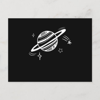 Coola Planet Saturn Orbit Teckning Rymden Galax Vykort