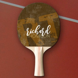 Coola Player Monogram (namn & initialer) åldras br Pingisracket
