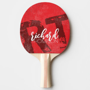 Coola Player Monogram (namn + initialer) åldras rö Pingisracket