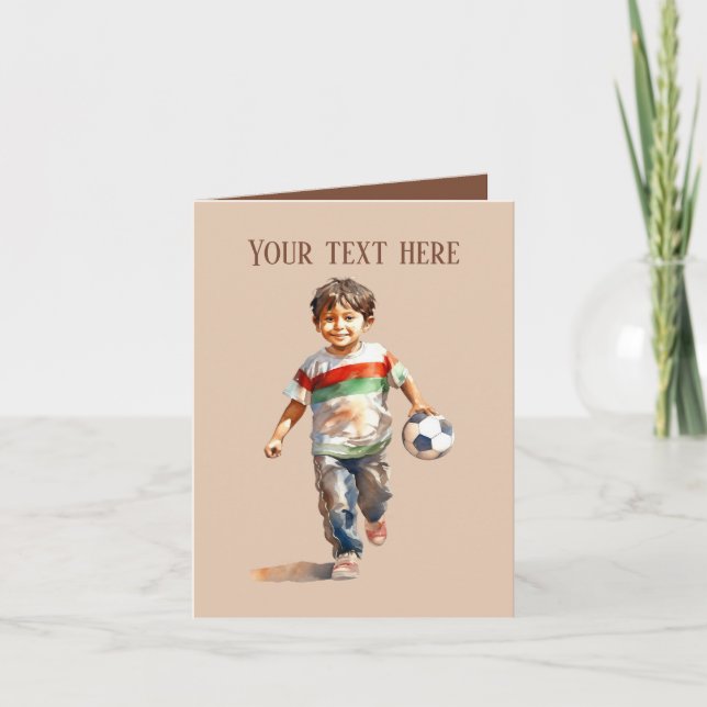 Coola Pojkar - fotboll - lägg till text Kort (Framsida)