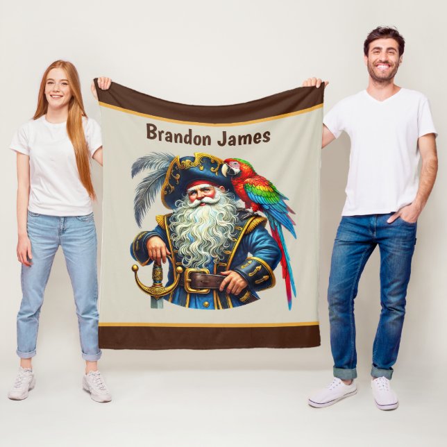 Coola pojkar pirat älskare lägg till namn fleecefilt (På plats)