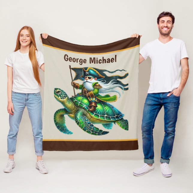 Coola pojkar pirat älskare lägg till namn fleecefilt (På plats)