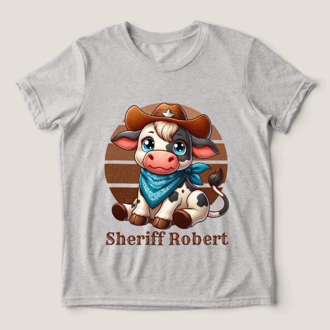 Coola-pojkar sheriff lägger till textko t shirt (Design Framsida)