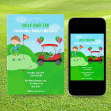 Coola pojkars golf-tema födelsedagsfest