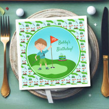 Coola pojkars golf-tema födelsedagsfest