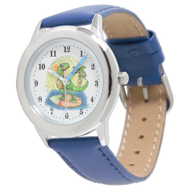 coola pojkars stranddinosaur Summer Armbandsur (Vinklad)