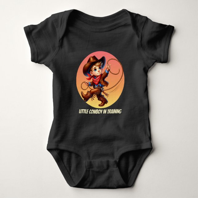 Coola pojke cowboyträning anpassade t shirt (Framsida)