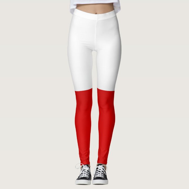 Coola Polen Flagga Mode Leggings (Framsida)