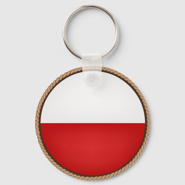 Coola Polen Flagga Seal Nyckelring (Framsida)