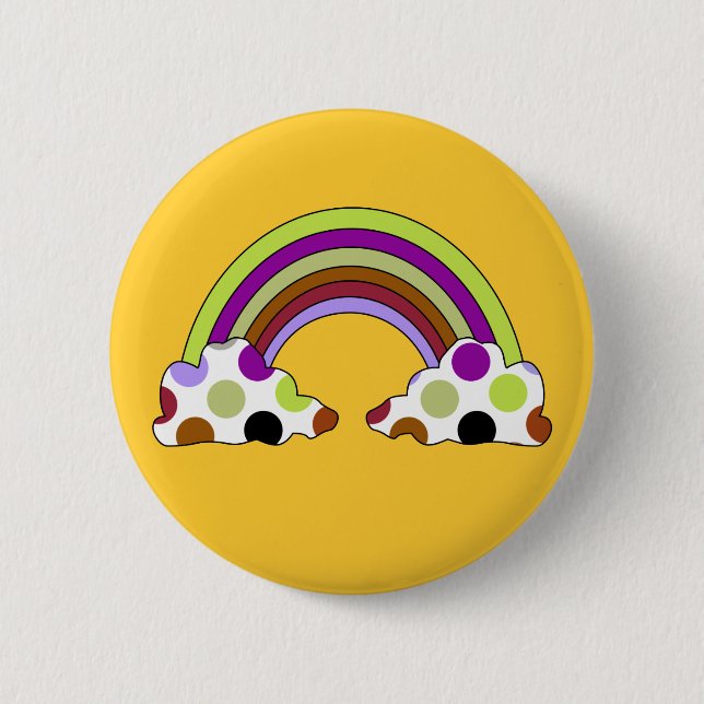 Coola Polka Dot Rainbow Button Knapp (Framsida)