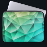 Coola Polygons Geometric Mönster Laptop Fodral<br><div class="desc">Coola färg av grönt,  akvarium och blått i denna moderna polygongeometriska mönster-utformning. Skydda din bärbara dator eller Tablet PC-enhet med en färgstark sleeve av snyggten.</div>