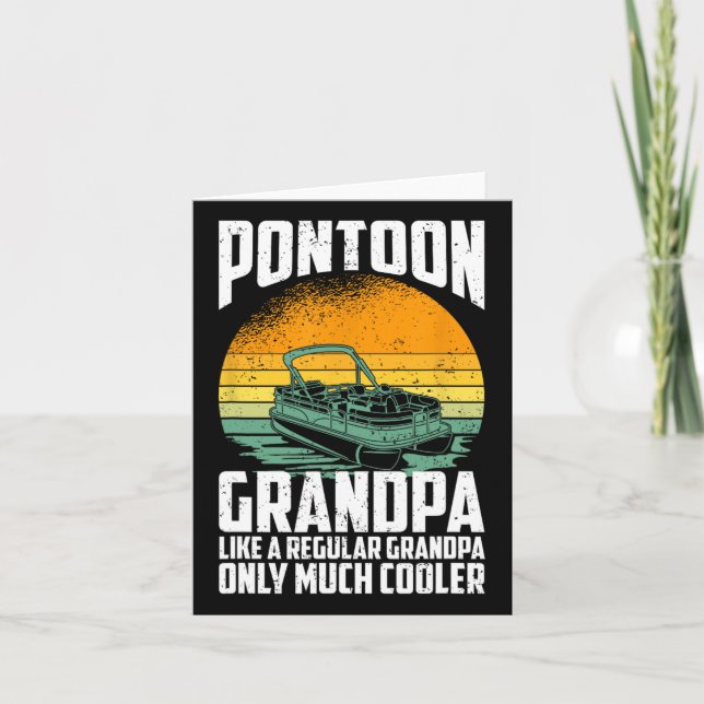 Coola Pontoon Grandpa - Funny Pontoon Kapten Kort (Framsida)
