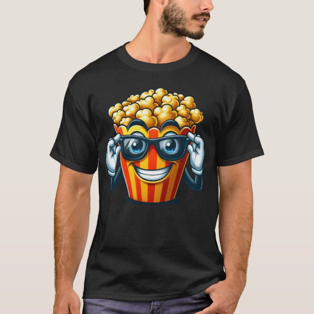 Coola Popcorn Tecknad Sunglasses Cinema retro T Shirt (Framsida)