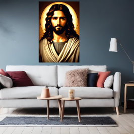 Coola porträtt av Jesus Kristus | AI Art Poster