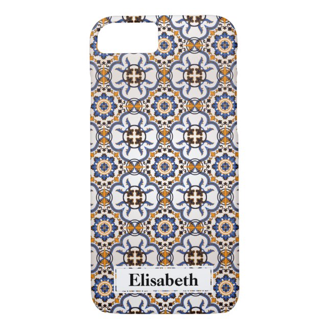 Coola Portugisiska Azulejo Blue Gult personlig Case-Mate iPhone Skal (Baksida)