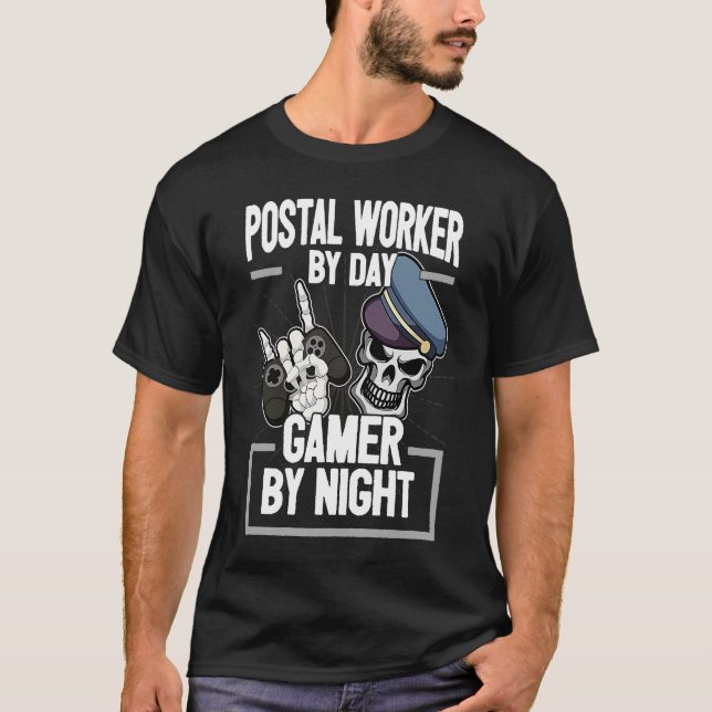 Coola Postman säger Postman I Gaming Console Zocke T Shirt (Framsida)