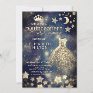 Coola princess celestial dress måne stjärnor inbjudningar