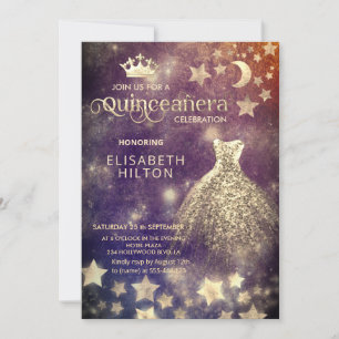 Coola princess celestial dress måne stjärnor inbjudningar