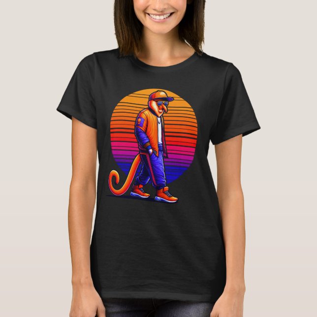 Coola Proboscis Monkey Modern Urban Stil Sunset Re T Shirt (Framsida)
