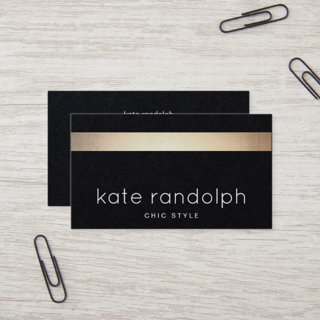 Coola Professionell Guld Black Stripe Visitkort (Fram/Back In Situ)