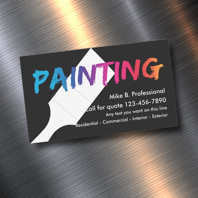 Coola Professionell Painter Magnetic Affärskorts Magnetiska Visitkort (House painter magnetic business cards by Custom Business Templates )