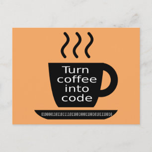 Coola Programmer Geek Coffee Addence Vykort