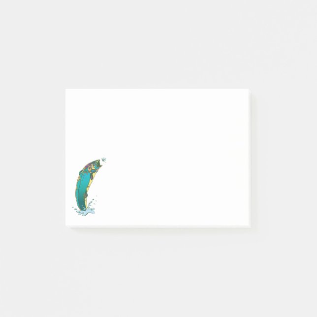 Coola Psychedelic Jumping Trout Post-it Block (Framsida)