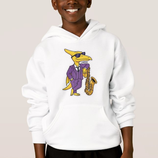 Coola Pterodactyl Jazz Saxofonmusikerdräkt Korg T Shirt (Framsida)