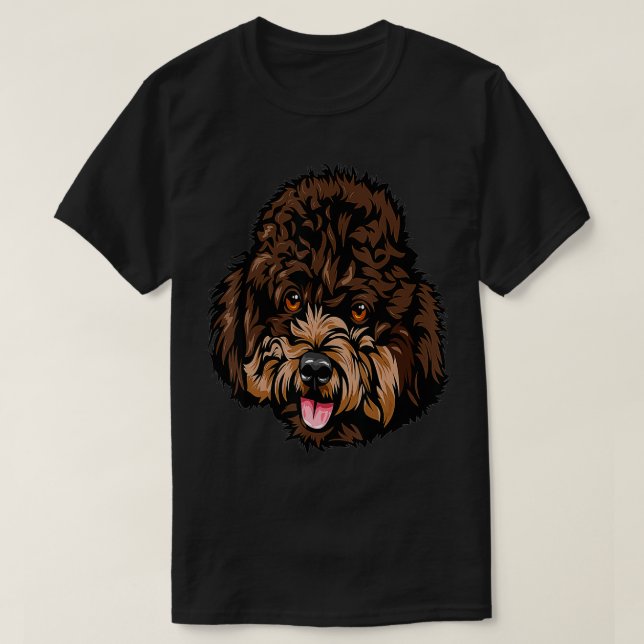 Coola Pudel Hund Ansikte T Shirt (Design framsida)