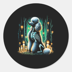 Coola Pudel Hund Skeleton Halloween Mamma Pappa Ch Runt Klistermärke