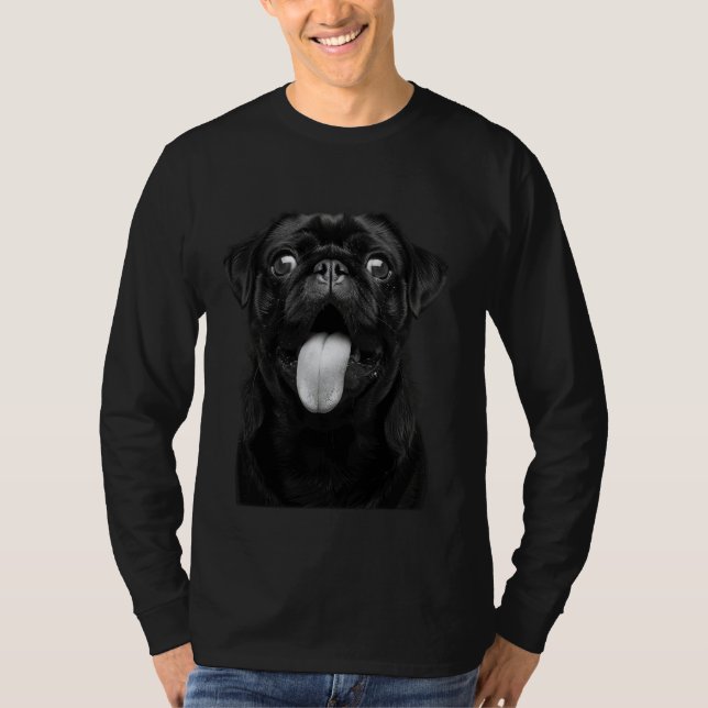 Coola Pug Stickar ut Tunga i lekfull avvikelse T Shirt (Framsida)