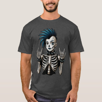 Coola Punk Girl Skeleton Punk Sten Goth Girl Girls T Shirt