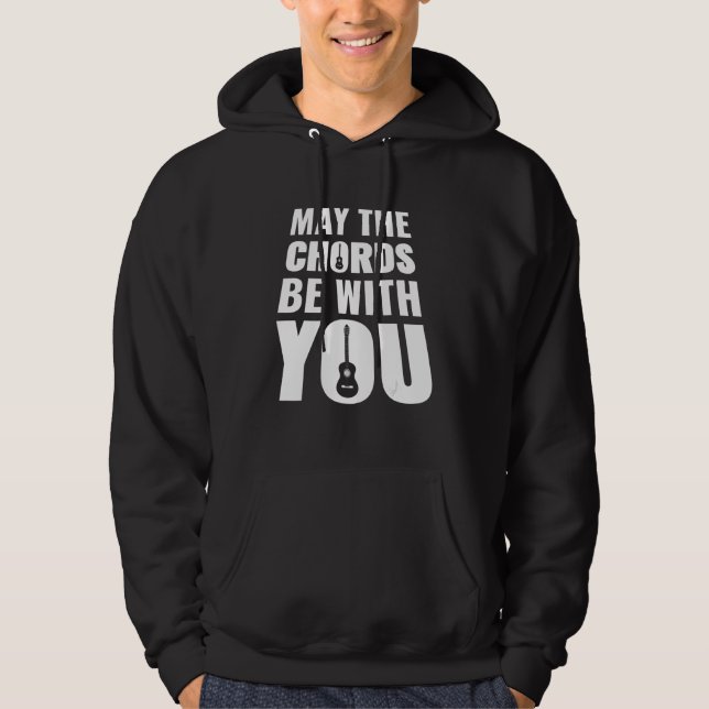 Coola Punk Guitarist spelar Guitar Artist Sten Mus Hoodie (Framsida)