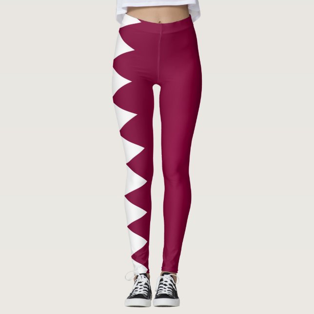Coola Qatar Flagga Mode Leggings (Framsida)