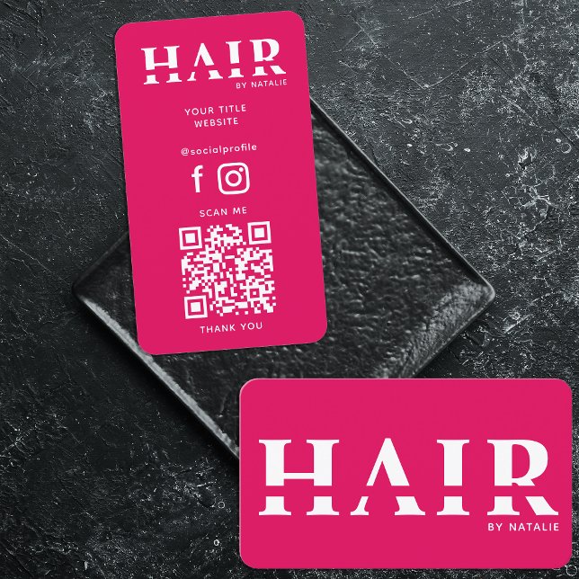 Coola QR Code Hairstylist Cosmetology Professionel Visitkort (Skapare uppladdad)