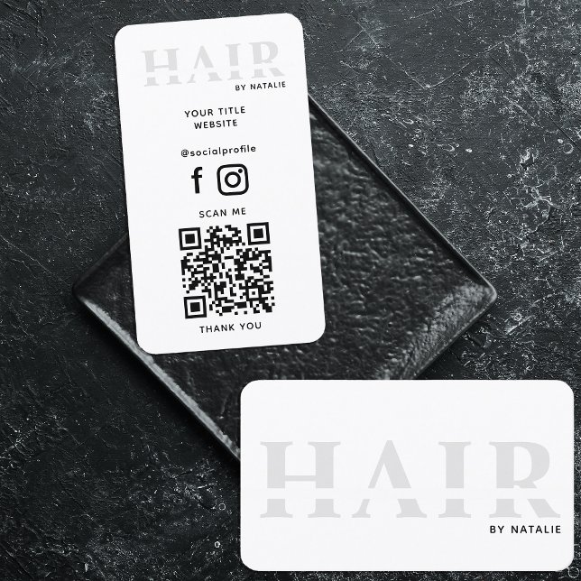 Coola QR Code Hairstylist Cosmetology Professionel Visitkort (Skapare uppladdad)
