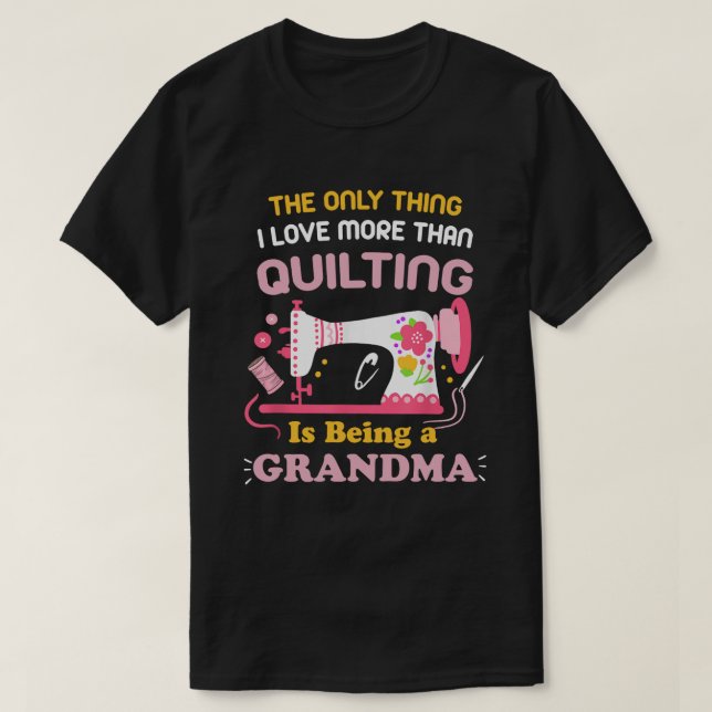 Coola Quilt Design for Women Grandma Quilt Sewin T Shirt (Design framsida)