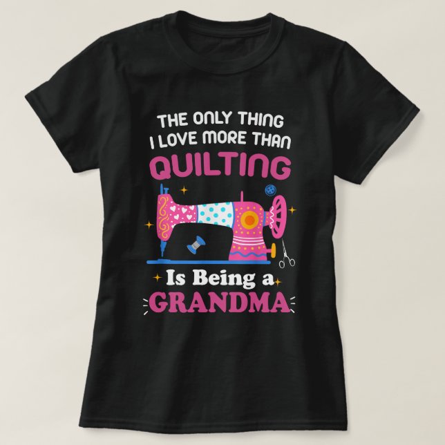Coola Quilt Design for Women Grandma Quilt Sewin T Shirt (Design framsida)