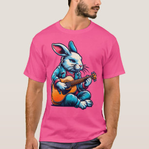 Coola Rabbit Plays Guitar Påsk Musician Guitarist T Shirt