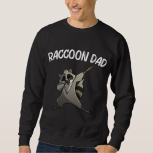 Coola Raccoon for Pappa Sopor Panda Animal Lover Lång Ärmad Tröja