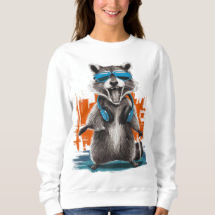 Coola Raccoon med hörlurar T Shirt