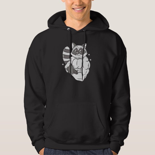 Coola Raccoon Muscle Animal Raccoon Hoodie (Framsida)
