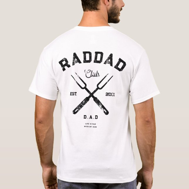 Coola Rad Pappa Grill Klubb Funny Fars dag BBQ T Shirt (Baksida)
