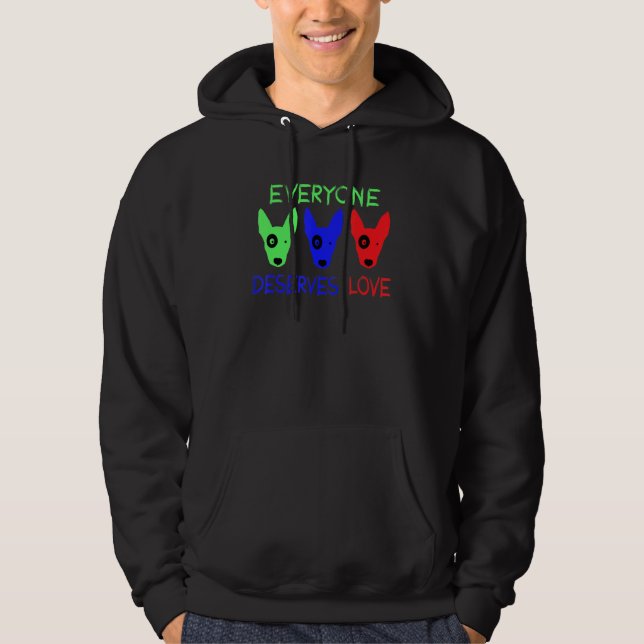 Coola Rädding Hund Alla förtjänar Räddingen Kärlek Hoodie (Framsida)