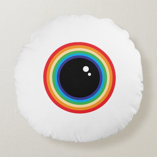Coola Rainbow Eyeball Rund Kudde (Framsidan)