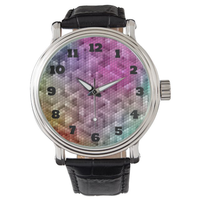 Coola Rainbow Färg Mosaic Armbandsur (Framsida)