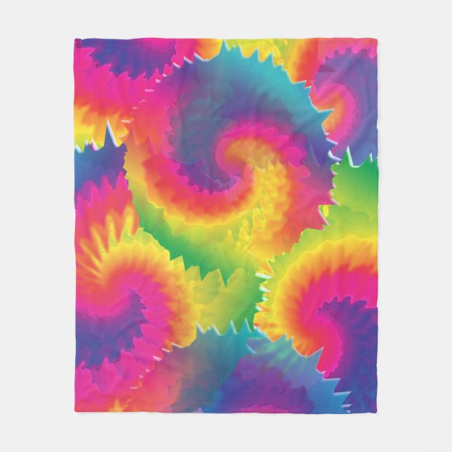 Coola Rainbow Tie Dye Mönster Fleecefilt (Framsidan)