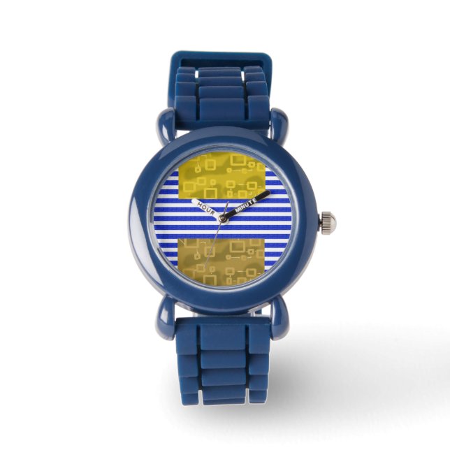 Coola Rand Blue Guld Geometric Armbandsur (Framsida)