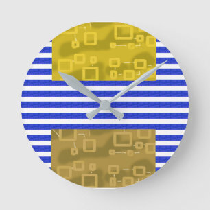 Coola Rand Blue Guld Geometric Rund Klocka