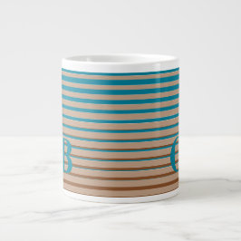 Coola Rand Brown & Blue Monogrammed Jumbo Mugg
